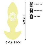 Анальная пробка с вибрацией Vibrating Mini Butt Plug Yellow - мініатюра 2