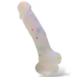Фаллоимитатор на присоске " Confetti Dildo", полупрозрачный, L176мм, D30мм - мініатюра 1