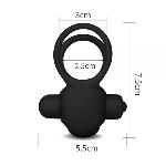 Эрекционное виброкольцо Power Clit Cockring, Black - мініатюра 6