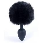 Анальная пробка ( размер S ) с хвостом Boss Series - Silicon PLUG Bunny Tail Black - мініатюра 5