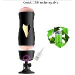 Мастурбатор с двумя входами на присоске Boss Series: Vibrating Masturbation Cup Black - мініатюра 8