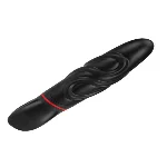 Роскошный вибратор с выпуклыми ребрышками для стимуляции AMOR BIG VIBRATOR BRUCE Black (Приложение НЕ Функционирует!) - мініатюра 1