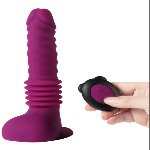 Вибратор на присоске Isaiah Thrusting Dildo фиолетовый 10 режимов вибрации - мініатюра 2