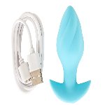 Анальная пробка с вибрацией Vibrating Mini Butt Plug Blue - мініатюра 3