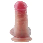 Фаллоимитатор с мошонкой на присоске OYO - Dildo Double Layer Silicone YQW-010 (длина 18 см, диаметр 3.2 см) - мініатюра 3