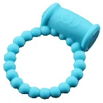 Эрекционное виброкольцо - Beads Ring голубой - мініатюра 1