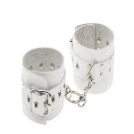 Наручники Leather Rastraints Hand Cuffs, White - мініатюра 1