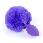 Анальная пробка ( размер S ) с хвостом Boss Series - Silicon PLUG Bunny Tail Purple - мініатюра 3