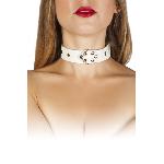 Ошейник Leather Restraints Collar, White - мініатюра 2