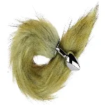 Анальная пробка с хвостом EGZO - Fox Tail Silver Plug Brown, size S - мініатюра 1