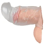 Прозрачная насадка на член c реалистичным рельефом Crystal Sex Toys бесцветная - мініатюра 1