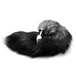Анальная пробка-хвостик BLACK WITH WHITE цвет черный с белым S - мініатюра 2