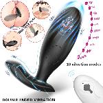 Анальная пробка с вибрацией «ButBut anal plug», с пультом дистанционного управления, 10 режимов вибрации, цвет черный - мініатюра 2