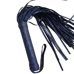Классическая  кожаная плеть с петлей на рукояти Premium Dark blue - мініатюра 1