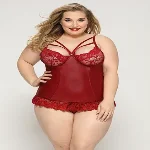 Корсет красный со стрингами Zoe XL/XXL - мініатюра 1