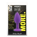 Силиконовая анальная пробка EGZO - Silicone Purple Round Plug Rainbow, size S - мініатюра 4