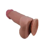 Фаллоимитатор на присоске, с хребтом и эффектом скользящей кожи LyBaile - Sliding Skin 8,5'', BW-008105NRG-1 - мініатюра 4