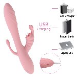 (ПОВРЕЖДЕННАЯ КОРОБКА) Вагинально- клиторальный вибратор "Eros vibrator", тройная стимуляция, 10 режимов - мініатюра 2