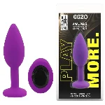 Анальная пробка EGZO Silicone Purple S — гладкая фиолетовая силиконовая модель для начинающих - мініатюра 1
