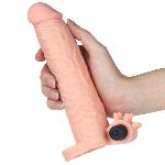 Насадка-удлинитель пениса с вибрацией Add 2 Penis Sleeve, Flesh - мініатюра 3