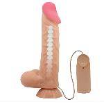 Вибратор на присоске с хребтом и эффектом скользящей кожи BAILE - Sliding Skin 9,4'' Flesh, BW-008104ZRG - мініатюра 7