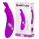 Стимулятор клитора PRETTY LOVE - Bunny, 12 функций вибрации - мініатюра 1