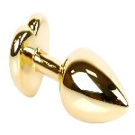 Анальная пробка с кристаллом EGZO - Gold Heart Plug Rainbow size S - мініатюра 3
