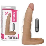 Телесная насадка-вибратор для двойного проникновения 7" The Ultra Soft Double-Vibrating 17 см - мініатюра 1