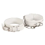 Оковы Leather Dominant Leg Cuffs, White - мініатюра 1