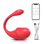 Вагинальное яйцо дистанционное управление "Egg Vibrator", 9 режимов вибрации, красный - мініатюра 1