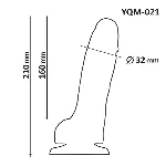 Фаллоимитатор OYO YQM-021 с присоской, реалистичный, гибкий, бежевый, 21 см - мініатюра 9