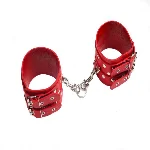 Оковы Leather Double Fix Leg Cuffs, Red - мініатюра 1