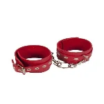 Наручники Leather Restraints Hand Cuffs, Red - мініатюра 1