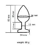 Анальная пробка с кристаллом EGZO - Silver Round Plug Purple size M - мініатюра 4