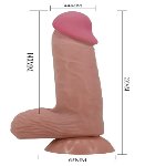 Фаллоимитатор на присоске, с хребтом и эффектом скользящей кожи LyBaile - Sliding Skin 8,1'', BW-008106NRG-1 - мініатюра 5