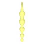 Анальные шарики MELEON Advanced Anal Beads 2, желтая цепочка из TPE с петлей-ручкой - мініатюра 9