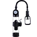 Вакуумная вибропомпа с манометром и вибрацией Penis Pump Steam-Gauge прозрачный - мініатюра 1