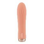 Ребристый мини-вибратор персикового цвета Mini Ribbed Vibrator - мініатюра 9