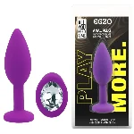 Анальная пробка EGZO Silicone Purple S, гладкая силиконовая фиолетовая грибовидная модель - мініатюра 1