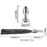 Флогер с анальной пробкой BDSM-NEW PU Leather Whip with Anal Plug - мініатюра 6
