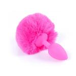 Анальная пробка ( размер S ) с хвостом Boss Series - Silicon PLUG Bunny Tail Pink - мініатюра 3