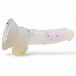 Фаллоимитатор на присоске " Confetti Dildo", полупрозрачный, L176мм, D30мм - мініатюра 3