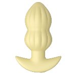 Анальная пробка с вибрацией Vibrating Mini Butt Plug Yellow - мініатюра 9
