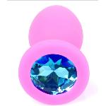 Силиконовая анальная пробка Boss Series - Jewellery Pink Silicon PLUG Small Light Blue S - мініатюра 3