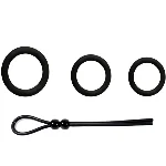 Набор эрекционных колец Black Ring Set цвет черный - мініатюра 1