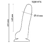 Большой фаллоимитатор с мошонкой на присоске OYO - Dildo Double Layer Silicone YQW-071 (длина 20.5 см, диаметр 3.5 см) - мініатюра 6
