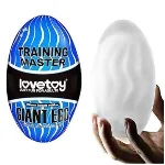 Мастурбатор LoveToy Traning Master Giant Egg Masturbator Blue без вибрации - мініатюра 1